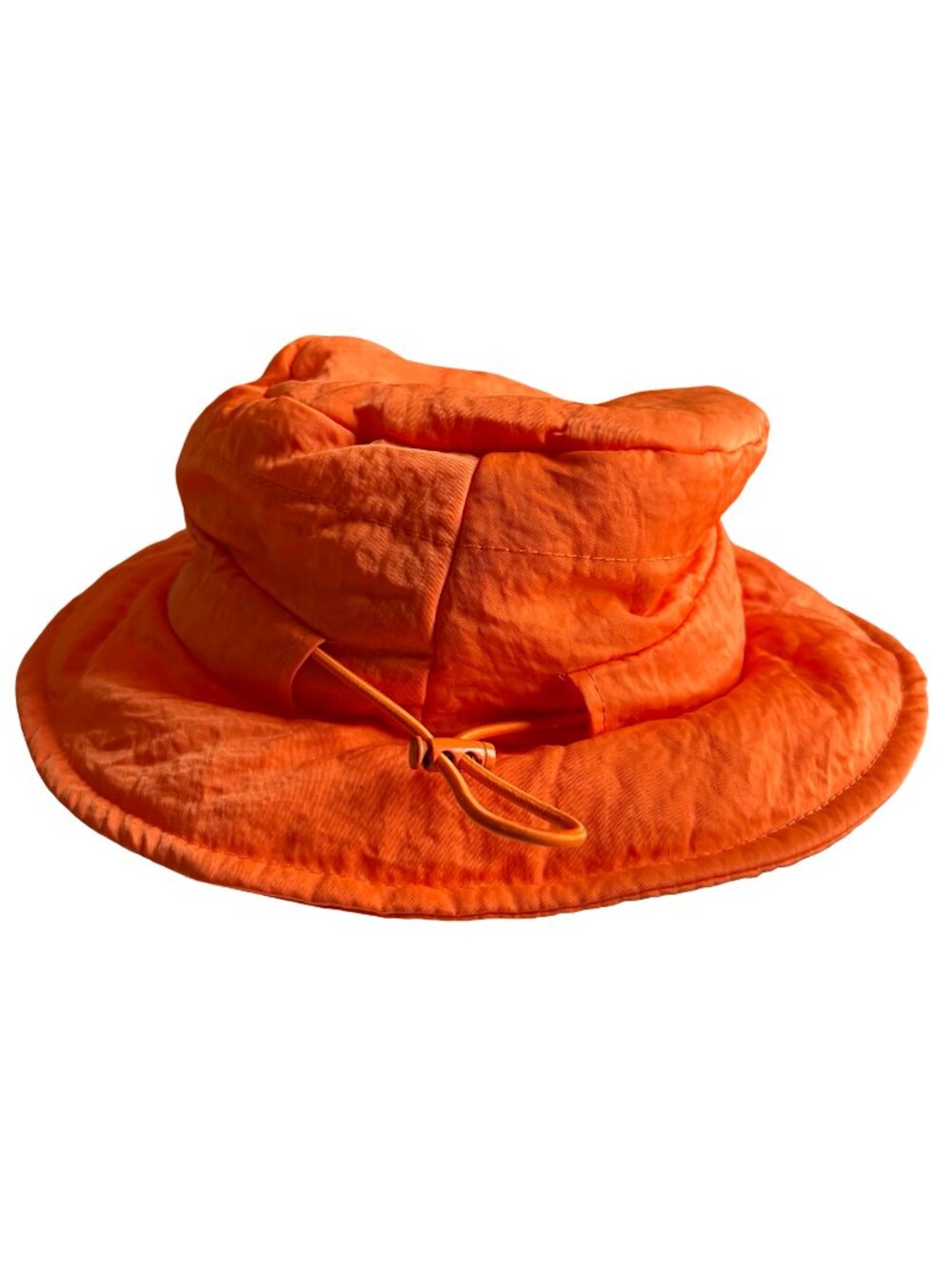 Urban Outfitters Orange Wide Brim Bucket Hat Adjustable Cinch Sun Hat